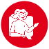 Lächelnde Frau mit erhobener Hand